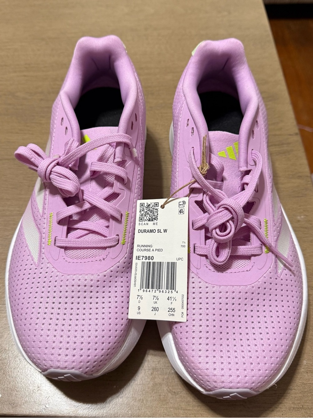 adidas Pink Lace-Up Athletic Sneakers with Neon Accent - Picture 3 of 6